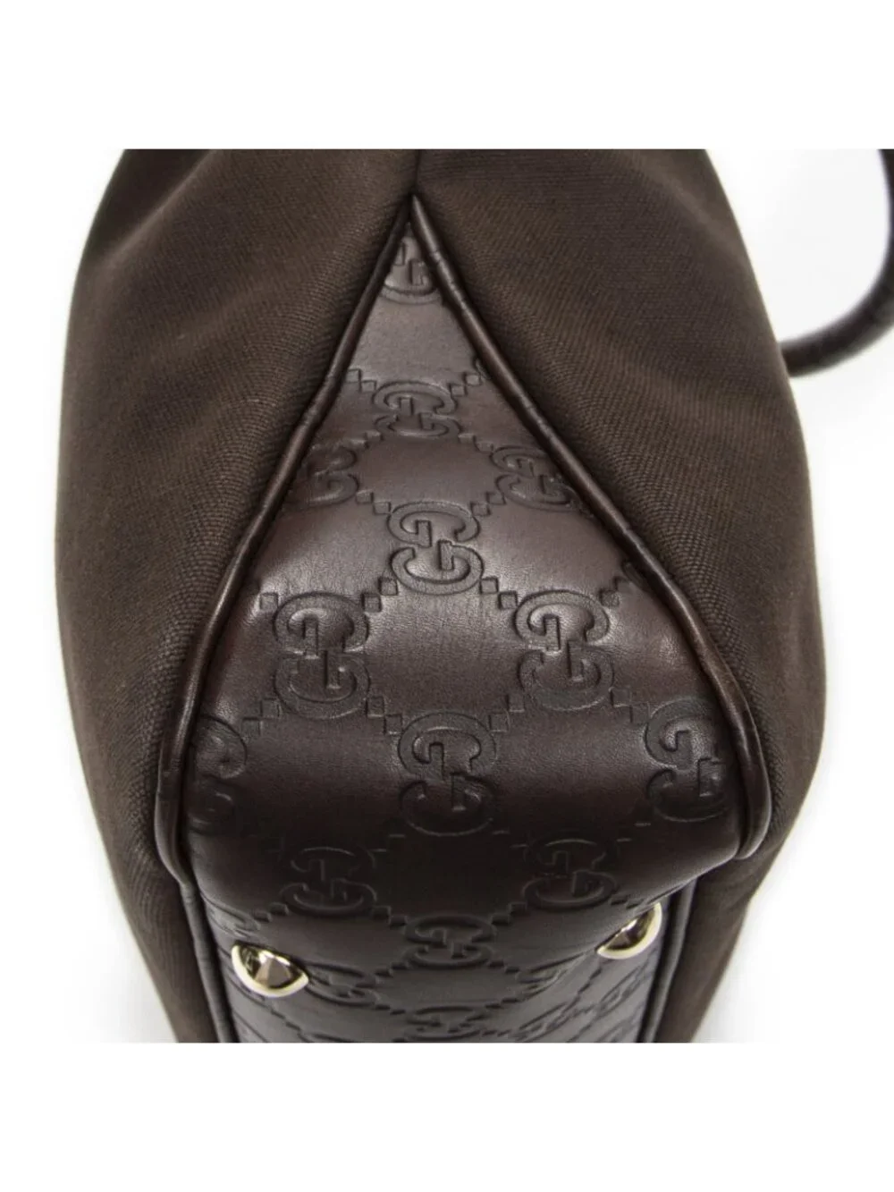 Gucci Zip Hobo Dark Brown Canvas